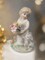 Ceramic Country Girl Holding Flowers Playing with a Cat Figurine, Gift for Her, Gift for Mom, Cat Lover Gift, Vintage Decor